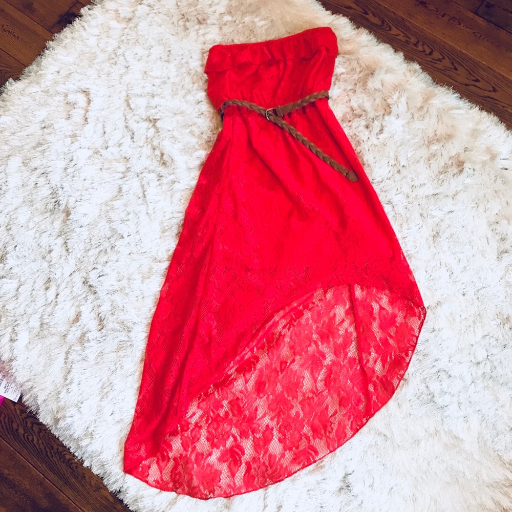 Strapless High Low Lace Dress • New never worn